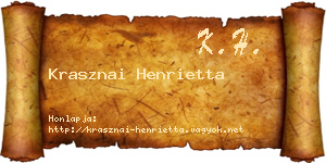 Krasznai Henrietta névjegykártya